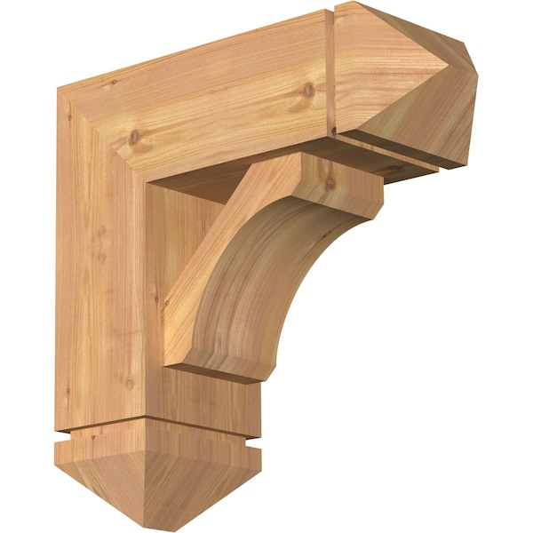 Ekena Millwork Legacy Arts and Crafts Smooth Bracket w/ Offset Brace, Western Red Cedar, 7 1/2"W x 20"D x 20"H BKT0806X20X20LEC03SWR - main